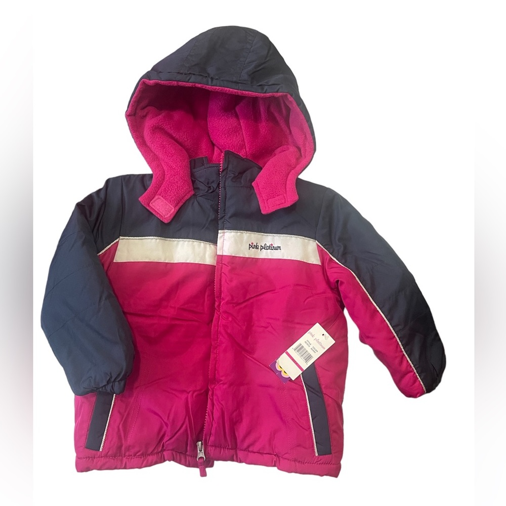 PINK PLATINUM FLUFFY COAT FOR GIRL